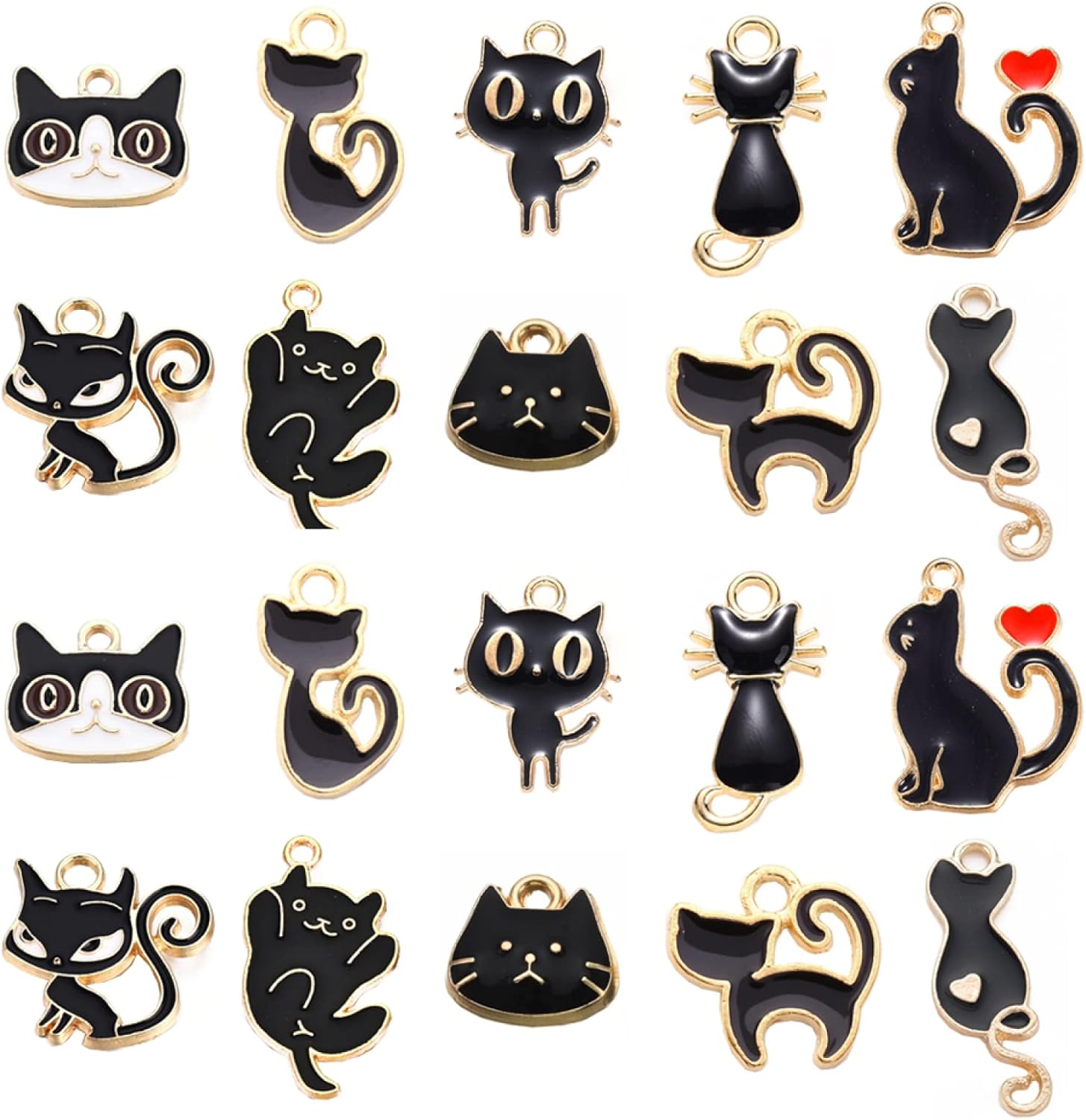 Black Cats 50pc Charms
