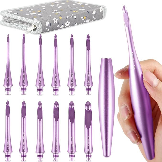 Crochet hook sets Aluminium interchangeable