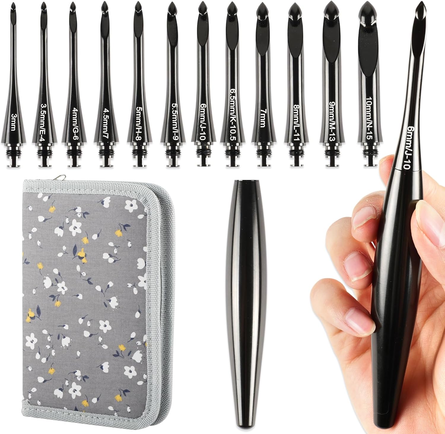 Crochet hook sets Aluminium interchangeable