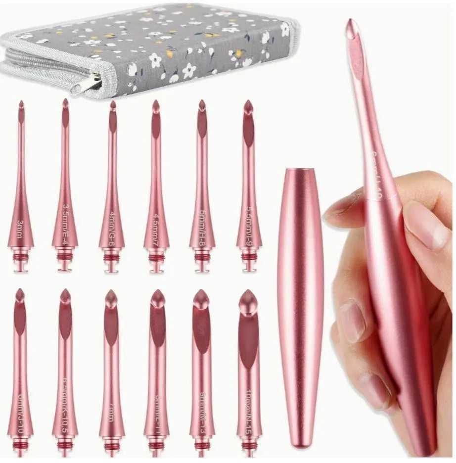 Crochet hook sets Aluminium interchangeable